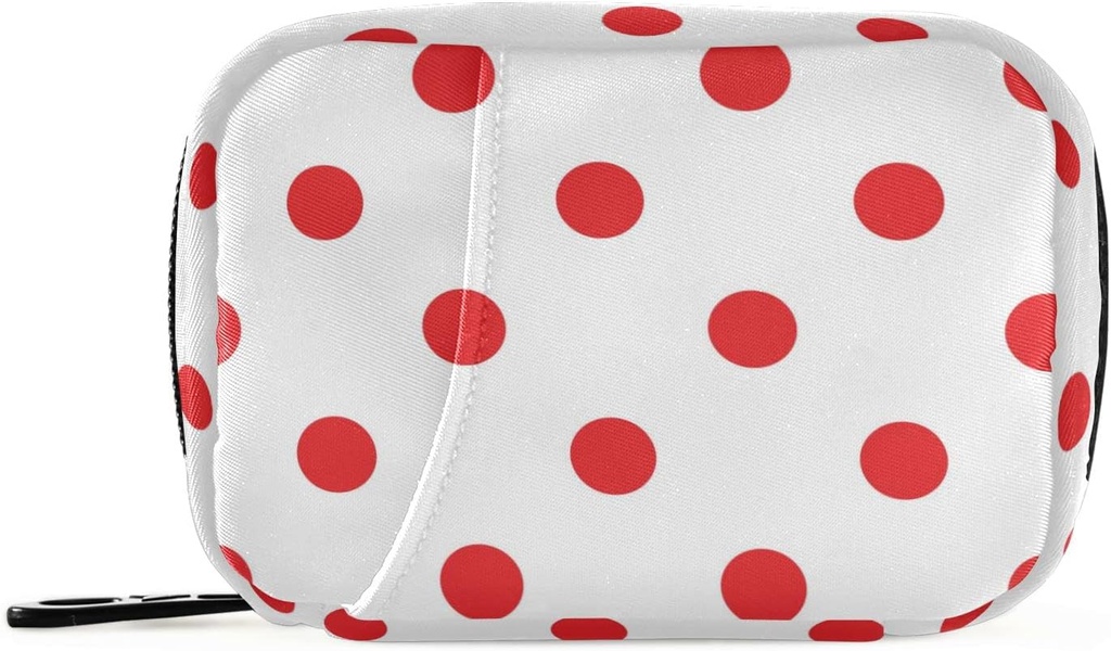 Naanle Red y White Polka Dots Pill Box 7 Day Case Bag Travel Organizer with Zipper Portable Weekly Compact Size for Vitamin Supplement Holder A Dots Red 4.6 x 3.14 x 1.88 Inch 0.12 kilograms