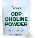 Purisure CDP Choline Powder, 10g, CDP Choline Supplements That Support Atención, Focus, y Energía, Citicoline Powder for Cognitive Function, Increases Motivation and Productivity, 40 Servings