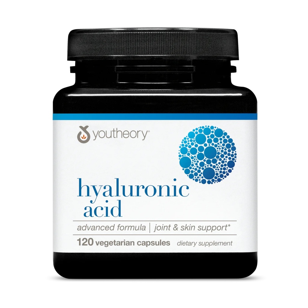 Youtheory Hyaluronic Acid Advanced Formula - Joint Support Supplement with Boswellia Extract* - Skin Health Supplement - Dairy, Soy & Gluten Free - 120 Vegetarian Capsules