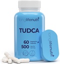 TUDCA - Tauroursodeoxycholic Acid Bile Salt, 500 mg por Serving & 60 cápsulas vegetarianas, Formulado para el bienestar del hígado, ingredientes naturales, fuente de 30 días, Made in USA