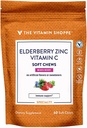 Elderberry, Zinc &amp; Vitamina C Soft Chews - Immune Support - Mixed Berry (60 Soft Chews)