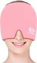 Migraine Relief Cap, Soothing Headache Ice Face Mask Products, Hot and Cold Therapy, Migraine Headache Relief Cap for Migraine, Sinus, Puffy Eyes, Tension, Stress and Hangover(Pink)