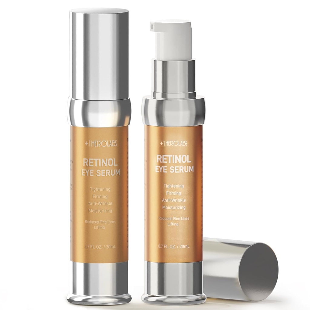 Crema de Ojo Retinol para Arrugas Anti-Envejecimiento – Firma, Hidratación " Reparación de Ojo Suero con Niacinamida, Ácido Hialurónico, Vitamina E " Bifida Ferment Lysate, 0.7 Fl Oz (Pack de 2)