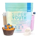 SkinnyFit - Super Youth Collagen for Women - Multi Collagen Peptides Polvo - Probióticos, Fibra, Ácido Hialurónico - No GMO, Gluten Gratis, Azúcar Libre - Belleza &amp; Self Care - Unflavored (28 Servings)
