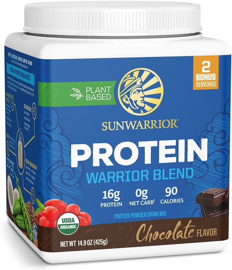 Organic Plant Based Protein Powder | Vegan Organic Protein Powder Chocolate Flavored with BCAA Amino Acids & Hemp Seed Pea Blend | Non-GMO Soy Dairy Filler & Gluten Free (Chocolate, 17 Servings)