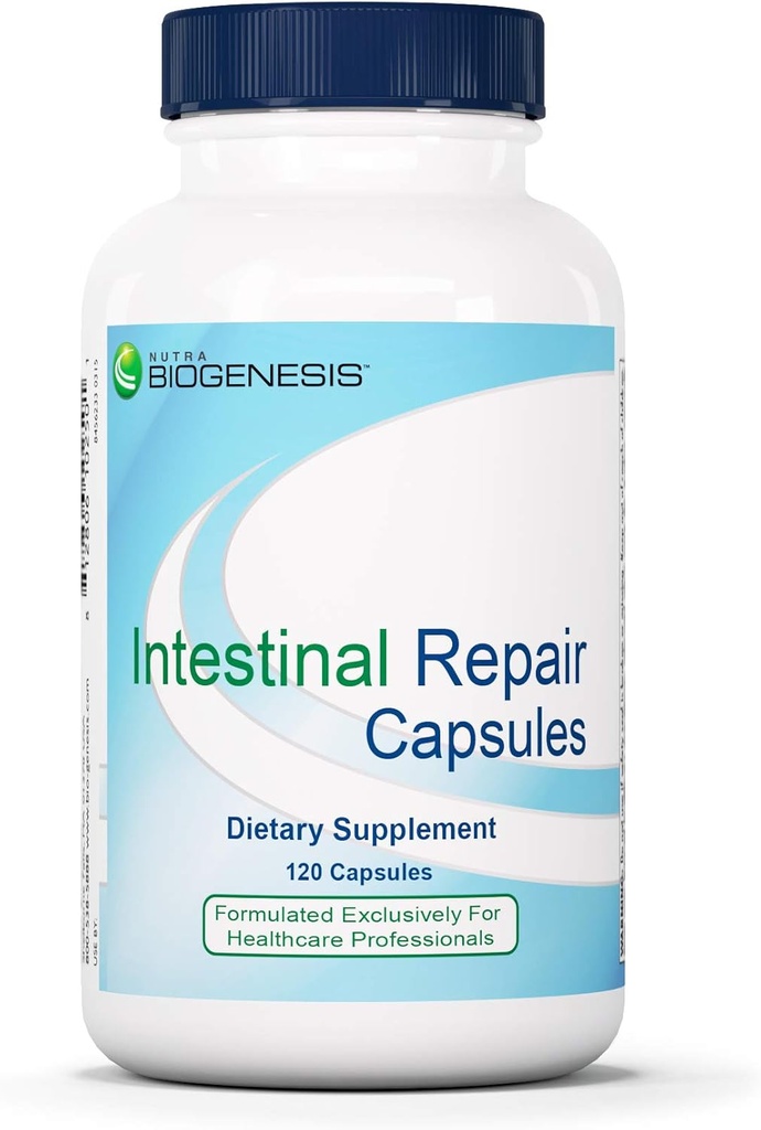 Nutra Biogenesis Intestinal Repair Capsules - Herbal Gut Health Supplement for Women &amp; Men with Sodium Butyrate, Daily - 120 Capsules