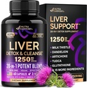 Liver Cleanse Detox & Repair - Milk Thistle | Dandelion | Artichoke | TUDCA | Glutathione & NAC - Effective Liver Health Supplement | 80% Silymarin - Laboratory Tested, Vegan - Made in USA 60 Capsules