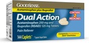 GoodSense Dual Action Acetaminophen 250 mg and Ibuprofen (NSAID) 125 mg Tablets, Pain Reliever for Headache Relief, Arthritis Pain Relief and More, 144 Count