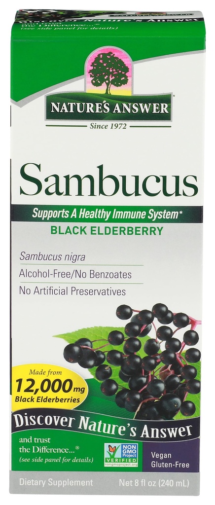 Respuesta de la naturaleza Sambucus Elder Berry Extract Syrup 8 Ounce ( 3 Pack ) ← Asistencia diaria para inmunizar a los antioxidantes ¦ Family Friendly ← Flue Season Defender