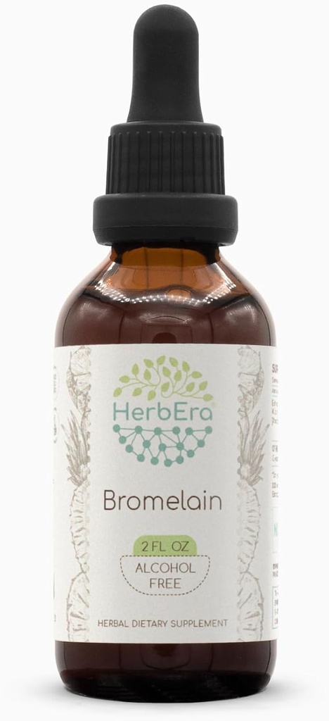Bromelaina B60 Extracto herbario libre de alcohol Tintura, Bromelaina artesanal superconcentrada, Piña (Ananas comosus) (2 fl oz)