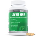 Balance ONE Liver Support Suplemento con Leche Thistle Extract, Dandelion Root & Molybdenum – Natural Liver Cleanse, Repair " Detox for Men " Women - Vegan Capsules, 1 Mes de Suministro - Liver One