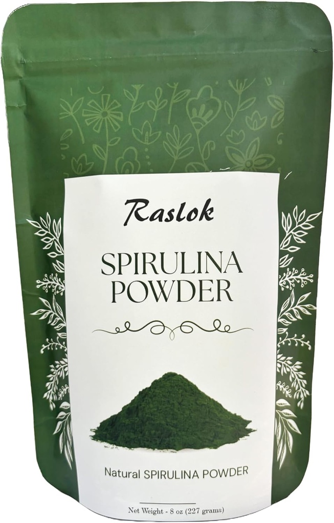 Pure Spirulina Powder Silencioso Apoyo y Antioxidantes Silencio No Filler " Non-GMO, Rich in Vegan Protein (8 Oz)