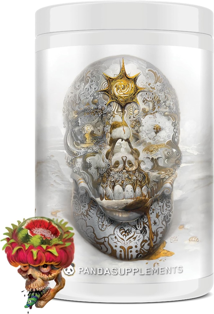 Laboratorios de Bio Subterráneo/Panda Supps Skull:Nootropic Pre-Workout, 403mg Caffeine, Tunnel Vision Focus,Pumps, Unparalled Energy (40 Scoops) (Dragonfruit Watermelon Candy) Skull Crusher