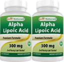 Mejores Naturales Ácido Lipoico alfa 300 mg 120 cápsulas (120 Cuenta (Pack of 2))
