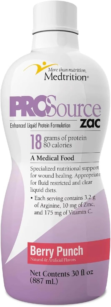 ProSource Zac Oral Suplemento Berry Punch 32 oz Botella