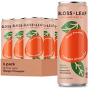 Gloss Leaf Collagen Iced Tea (Zero-Sugar, Mango-Pineapple): Té Negro Brewed con Peptides Collagen Proteína &amp; Vitamina C, Belleza & Anti-Aging, 12 Fl Oz, 6 Pack