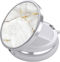 Nipichsha Pill Box, Small Pill Case for Purse & Pocket, Cute Travel Medicine Organizer, Portable Medicine Container Holder to Hold Vitamins, Medication, Fish Oil &amp; Supplement, White Marble