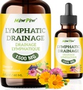 Paquete de gotas de drenaje linfático 1- Lymph Detox, Circulación - Suplementos de drenaje linfático con hierbas orgánicas, echinacea, dandelión, Burdock, Cleaver Herb - Apoyo del sistema inmune &amp; Cleanse