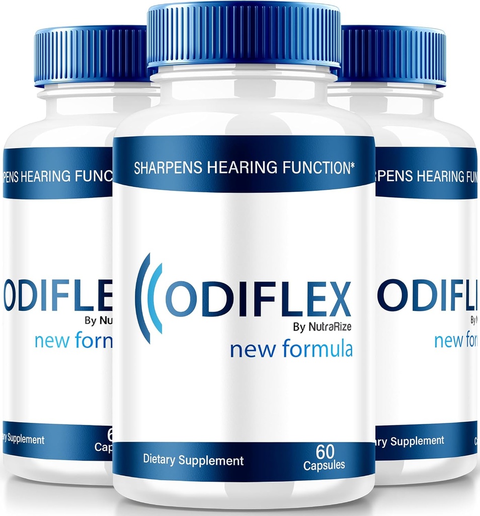 NutraRize (3 Pack) Odiflex Capsules, Premium Ear Health Formula, All-Natural Supplement to Protect The Inner Ear, Official Hearing Support Pills, Odi Flex Reviews (180 cápsulas)