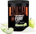 Powder de Furia Animal Pre Workout - Manzana Verde, 350 mg de cafeína, Aminoácidos BCAA, 2g Beta Alanine, Citrulline " Tyrosine, Energy, Focus, Strength, Endurance, Preworkout for Men " Women, 20 Servings