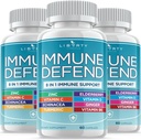 8 en 1 Apoyo de Defensa Inmune, Vitaminas Inmunitarias Suplemento Booster con zinc 50mg, Vitamina C Elderberry VIT D3 5000 UI, Curcumina Turmérica &amp; Ginger, Echinacea - Alivio de Alergia para Niños Adultos