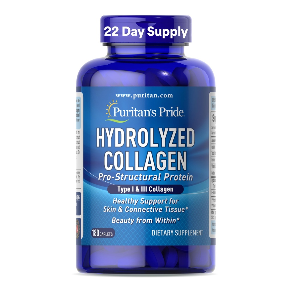 Pride de Puritan Collagen hidrolizado 1000 mg - 180 caplets Protein Suplemento