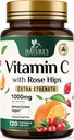 Vitamina C Chewable 1000mg - Extra Strength Antioxidants for Powerful Immune Support w/Vitamin C & Rose HIPS - Potent Dietary VIT C Chews Suplemento, Natural Orange Flavor, Vegan, No GMO - 120 Tablets