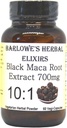 Barlowe's Herbal Elixirs Black Maca Silencio Peruano Maca Root Extract  700 mg per Capsule ← 60 Veggie Capsules (Vegan, Kosher, Halal) ← Vidrio Botella  Tested