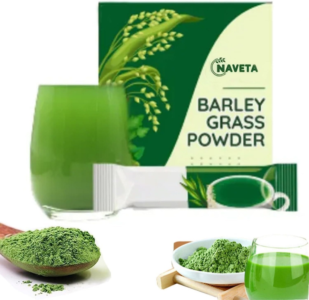 Naveta Barley Grass Powder 100% Puro &amp; Orgánico, Naveta Pure Orgánica Barley Grass Juice Powder Japón, 20 Packs/Box (40 Packs)