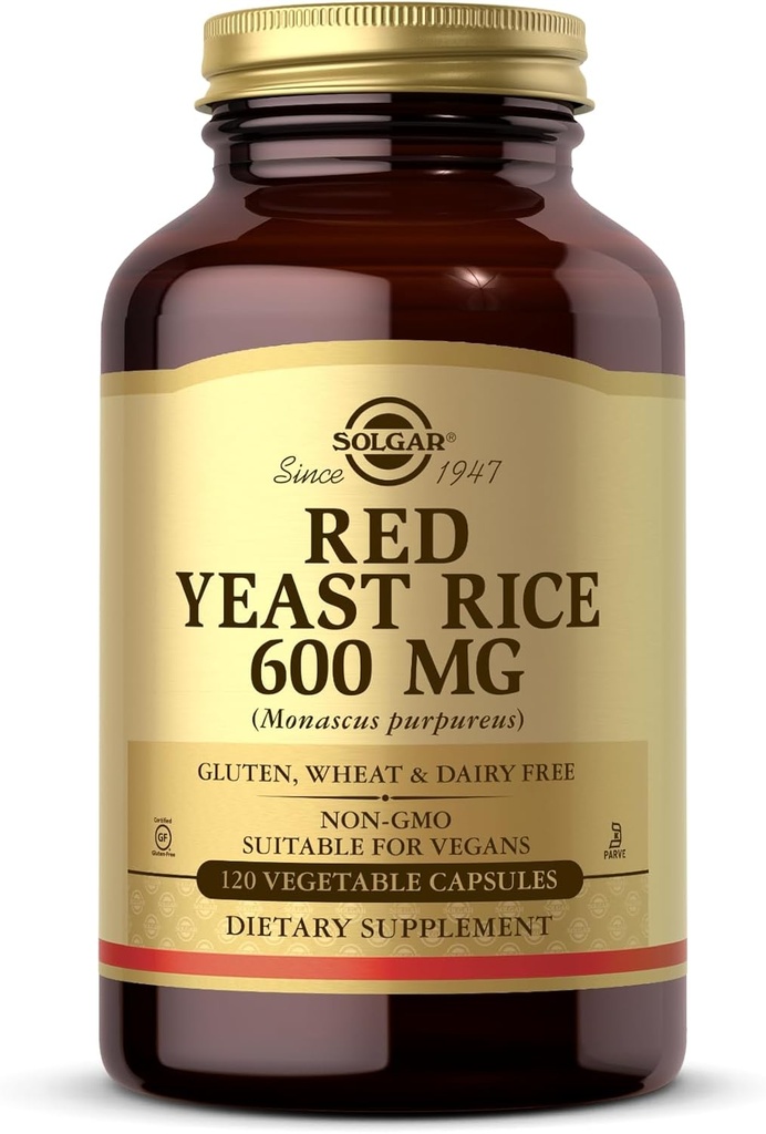 Levadura de Solgar 600 mg - 120 cápsulas vegetales - No GMO, Vegan, Gluten " Dairy Free, Kosher - 60 piezas