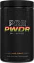 PWDRS Pre-Workout Powder, All Natural Pre Workout for Energy, Pump, Endurance & Strength, with Caffeine (Sour Gummy)