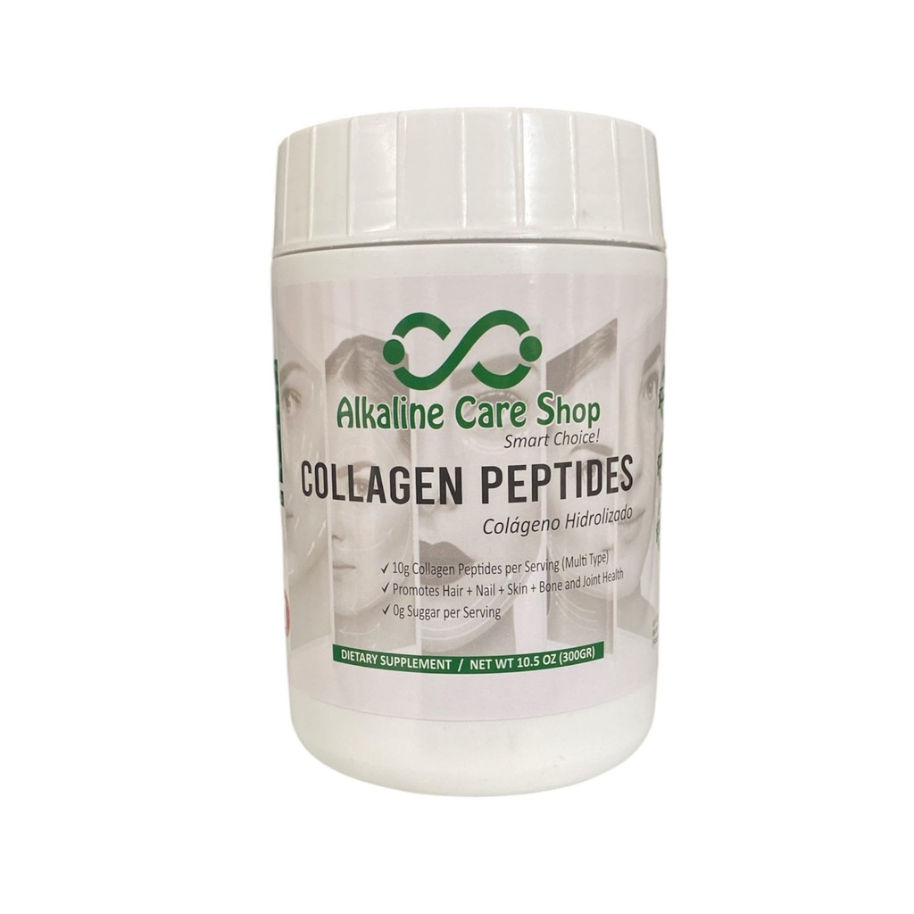 Cuidado alcalino tóxicoHydrolyzed Collagen Peptides for Women &amp; Hombres TENMulti-Type Unflavored Collagen Powder Protein for Hair, Bones, Skin, Nails & Joints TEN 10g Collagen Peptides per Serving TEN 10.5Oz (300g)
