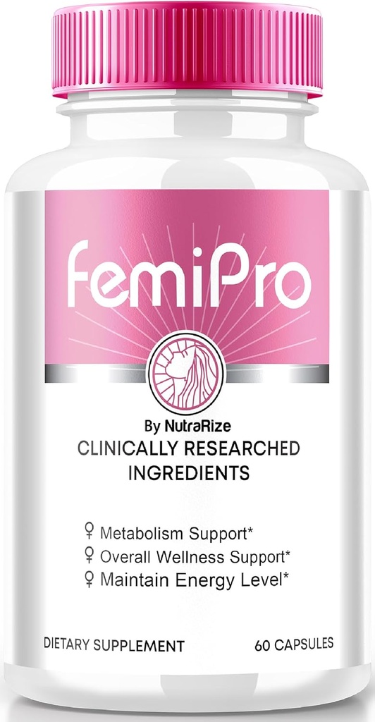 NutraRize FemiPro Capsules, Fórmula Premium de Apoyo al Heath urinario, Suplemento Todo-Natural de Control y Salud en general, Femi Pro Reseñas (60 cápsulas)