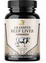 Grass Fed Desiccated Beef Liver Capsules (120 Pills, 480-500mg Cada uno) - Natural Iron, Vitamina A, B12 for Energy - Humanely Pasture Raised Undefatted Without Hormones or Chemicals