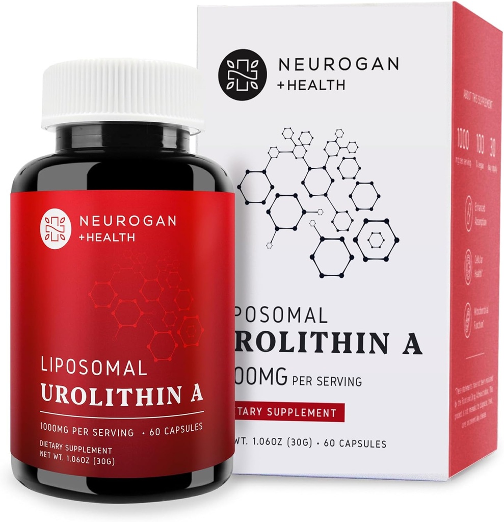Neurogan Liposomal Urolithin A Capsules - Técnica Liposomal para la Consistencia Celular Health Post Biotic Supplement for Gut Wellness - Take 2 Daily (60 Capsules, 1000mg Total Serving)