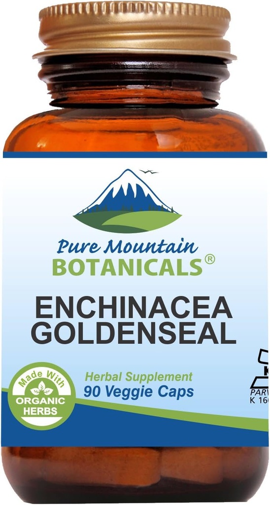 Echinacea Goldenseal Capsules - Kosher Vegan Caps con 450mg Organic Echinacea Goldenseal Complex