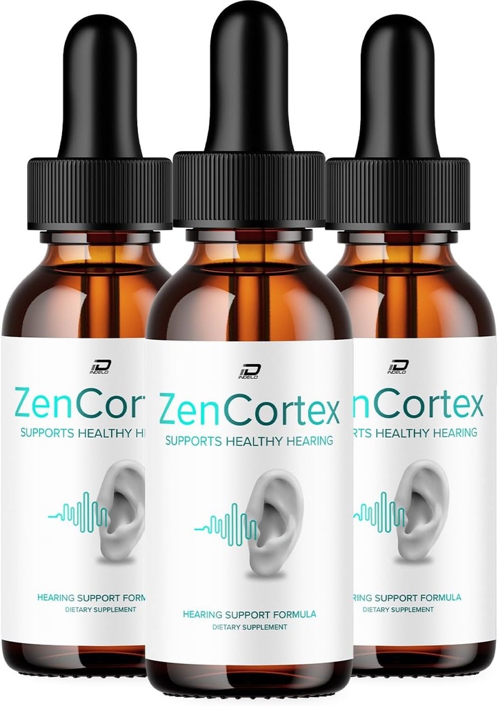 ZenCortex Tinnitus Ear Drops - ZenCortex 24, Zen Cortex Liquid Drops, ZenCortex Reseñas, ZenCortex Drops for Ear Relief (3 Pack - 3 Month Supply)