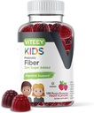 Viteey Prebiotic Kids Fiber for Constipation Relief, Digestive Health Regularity Support, Natural Weight Support - Fiber 4g, Zero Sugar Añadido, Vegan, Gluten Free - Tasty Chewable Fruit Flavored Gummy