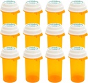 Prescripción Reversible Tumb Tab Vials,Pill Bottles with Child Resistant Cap,Empty Medicine Bottles with Caps,Medicine Container for Personal Medication & Pharmacy.(16dram,12pcs)