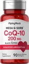Piping Rock CoQ10 200mg Softgels  90 Conde ← Suplemento para Mujeres y Hombres Silencio con Black Pepper Extract ← Non-GMO, Gluten Free