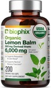 biofix Lemon Balm Capsules USDA Organic 20:1 Extracto 300 mg 200 Veggie Caps - Cognitive Health Stress Sleep Mood Support Natural Herbal Supplement