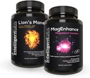 Intelligent Labs 2-in-1 Bundle of MagEnhance Magnesium Supplement (High Absorption Magnesium Glycinate, Threonate y Taurate) y Lion’s Mane Mushroom Supplement (100% Fruiting Bodies Extract)