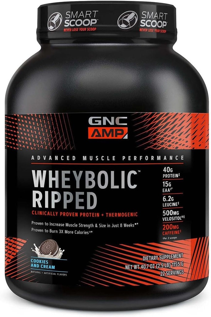 GNC AMP Wheybolic Ripped - Cookies y Crema (22 Servimientos)