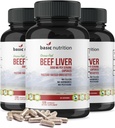 Pasture Raised Grass Fed Grass Acabado Beef Liver Capsules  3000mg Servir ← 100% Hormona Free Desiccated, Undefatted Beef Liver with No Fillers, Non-GMO, Pesticide Free, Gluten-Free