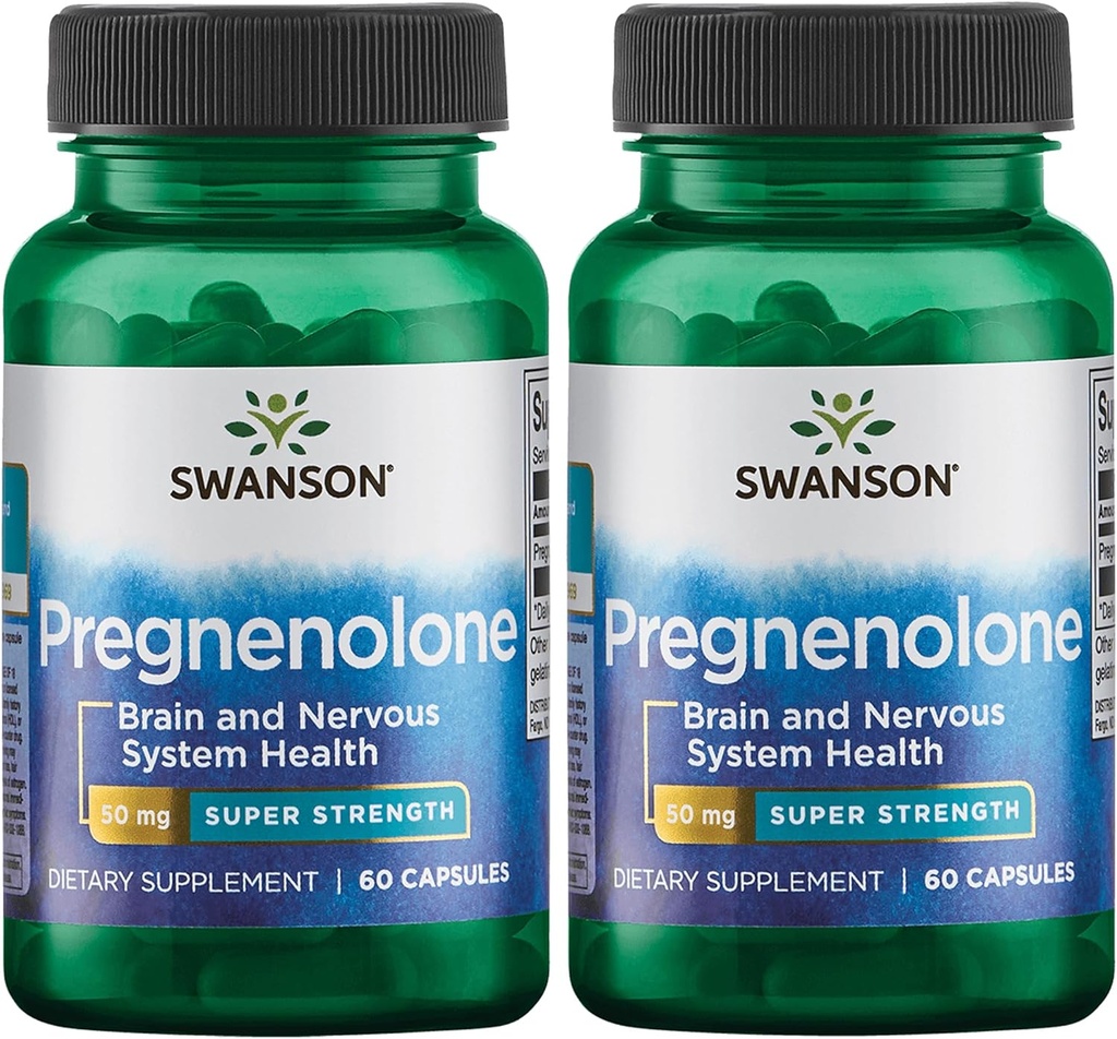 Swanson Pregnenolone - Super Strength 50 mg 60 cápsulas (2 Pack)