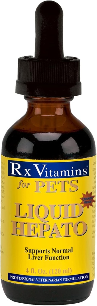 Vitaminas Rx Chicken Flavor Hepato líquido para mascotas, 4 fl. oz./One Size