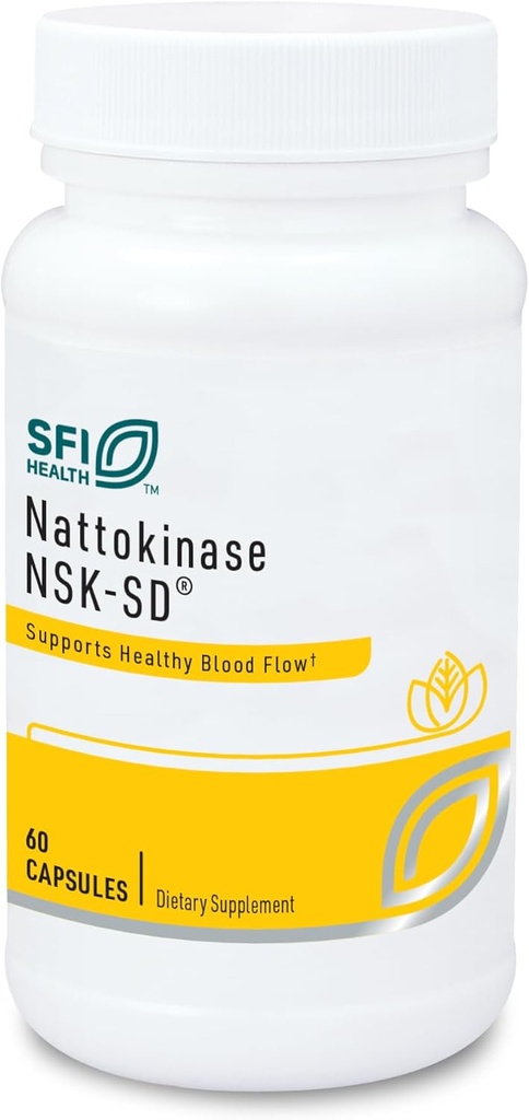 Klaire Labs SFI Health Nattokinase NSK-SD - Proteolytic Enzyme for Cardiovascular Support, Dairy & Gluten-Free (60 Capsules)