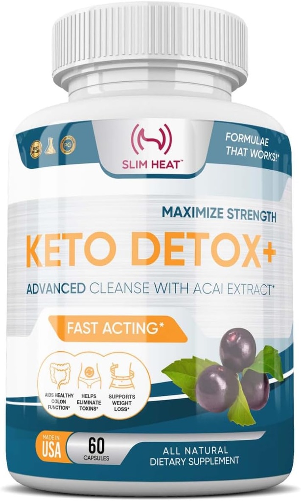 Detox Cleanse for Weight Loss - Natural Gut &amp; Intestinal Cleanse Pills - Proprietary Blend with Psyllium Husk - Keto Detox for Women &amp; Men - Non-GMO, NSF Certified, Made in USA - 60 cápsulas
