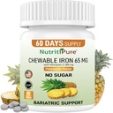 Carbonil Hierro Chewable 65 mg con vitamina C 180 mg (para Mujeres/Men) - Tabla en sabor de piña 60 Conde (1)