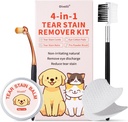 Tear Stain Remover Kit para perros " Cats with Tear Stain Comb, Tear Stain Balm, Eye Cotton Pads, Pro Powder Brush Gently Remove Tear Stain, Eye Debris, Discharge, Mucus Secretions